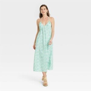 Universal Thread Mint Green Floral Midi Dress